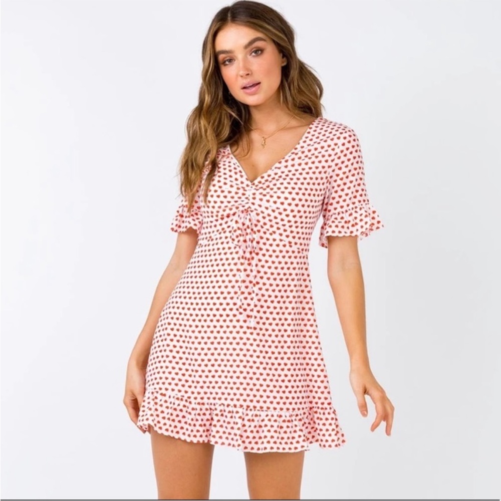 Princess Polly The Eris Heart Print Mini Dress 12 Valentines Date Babydoll Sexy